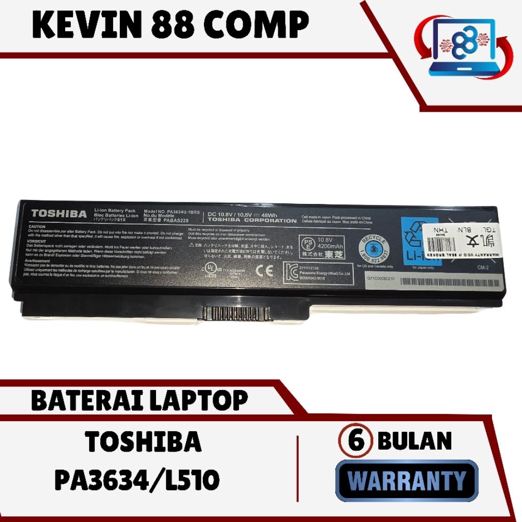 Baterai Toshiba PA3634 Satellite L510 L515 L310 U400 PA3634U-1BRS