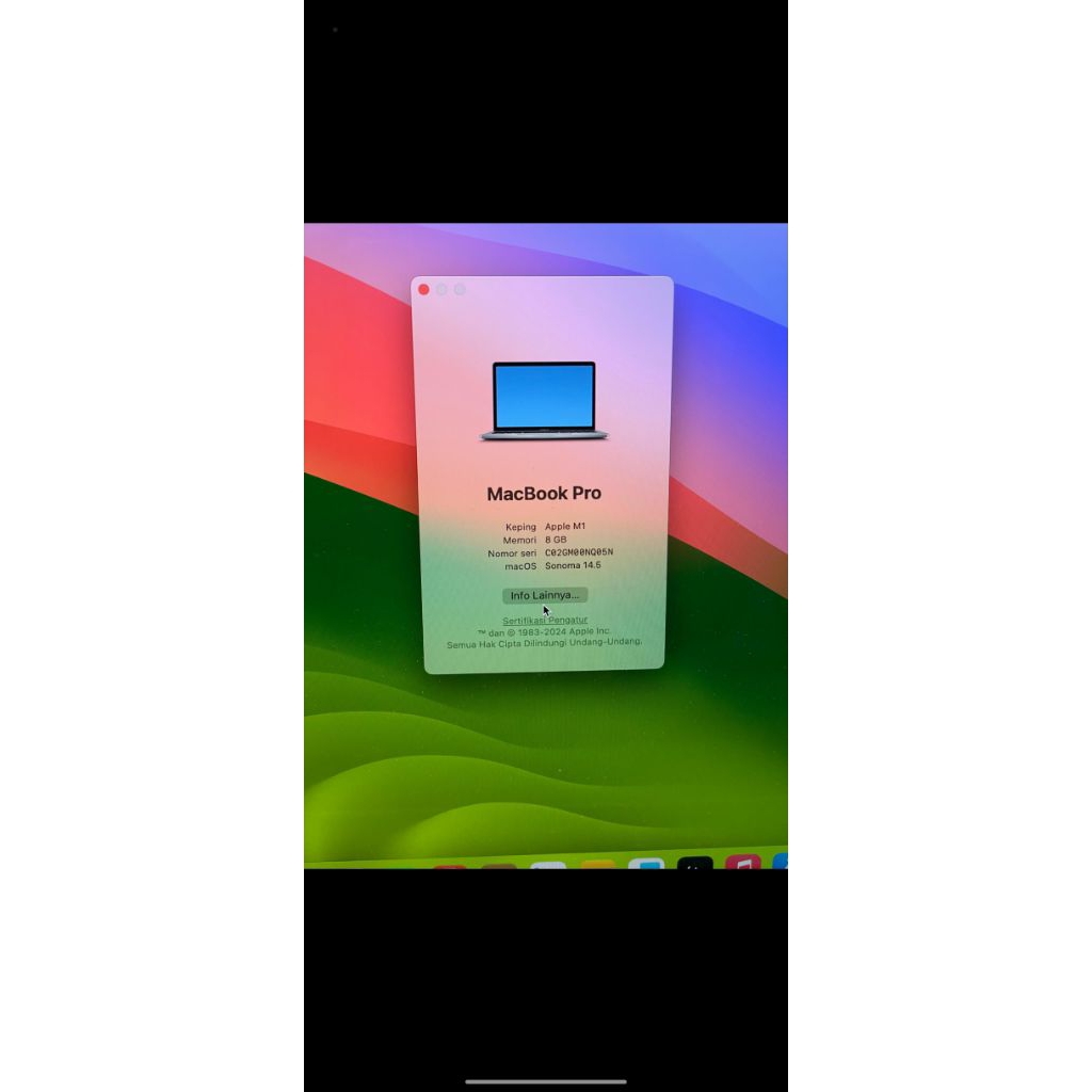 Macbook Pro M1 2020 Touchbar 16/256 gb