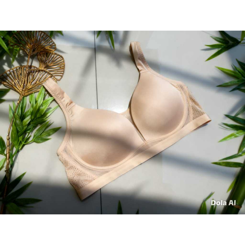 Playtex Bra Wanita Wirefree Tanpa Kawat Seamless Nude Putih 36C 36D 38D - TKS