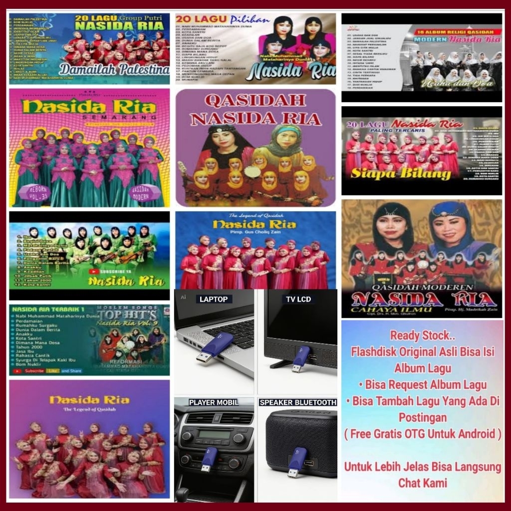 USB MOBIL MP3 LAGU QASIDAH NASIDA RIA TERBARU - USB MP3 LAGU QASIDAH MODERN - USB LAGU SHOLAWAT QASI