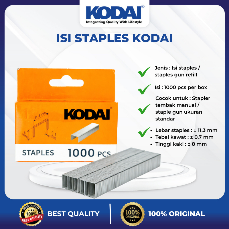 KODAI Isi Staples / Refill Staples Isi 1000pcs High Quality  / Isi Hekter Tembak Besar