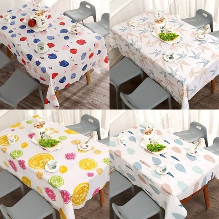 MH - Taplak Meja Anti Air Motif DAUN TD01 bahan PEVA - TABLE CLOTH LEAF