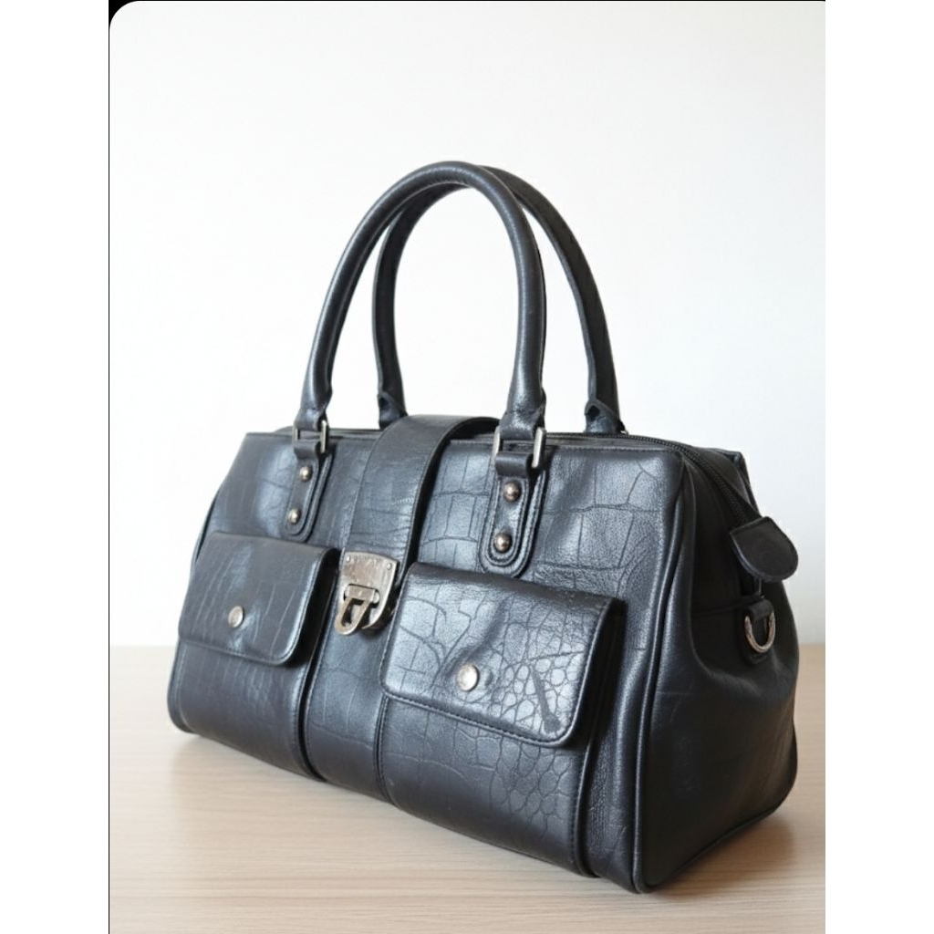 ​Tas Tangan Wanita Hitam Elegant / Shoulder Bag Black Aksen Rantai Silver