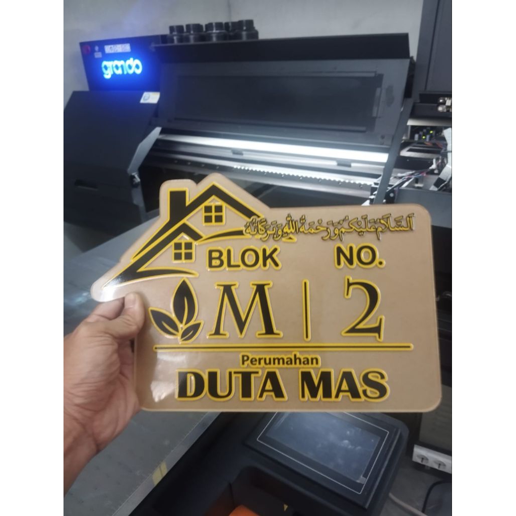 No. Rumah Print / Timbul Akrilik Premium