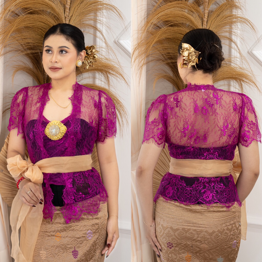 Kebaya Metalik Santili Lengan Pendek Rumbai