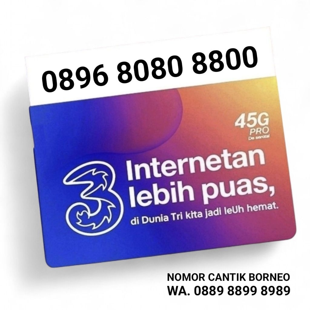 Kartu Perdana Tri - Nomor Cantik TRI 8080 8800