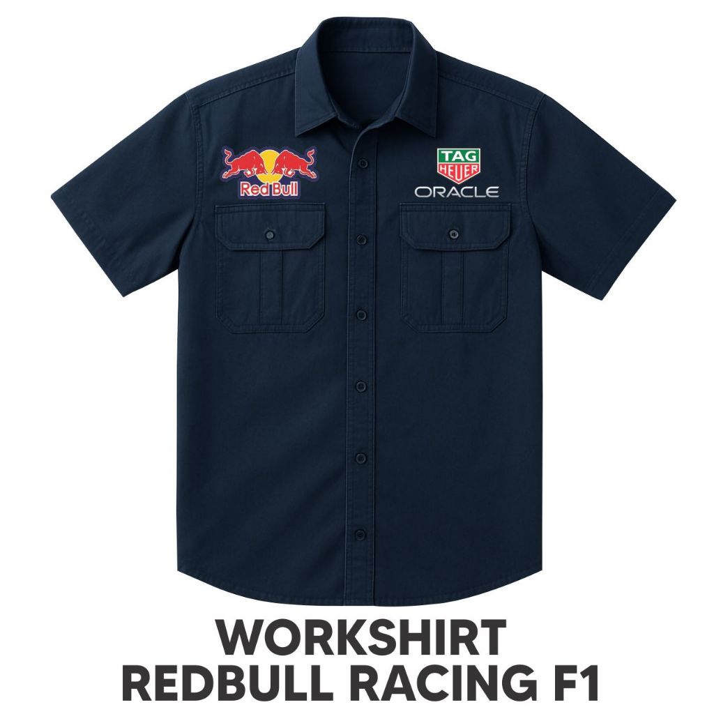 Workshirt Redbull Racing F1 | Kemeja Racing Team Premium | Streetwear Motor Sport