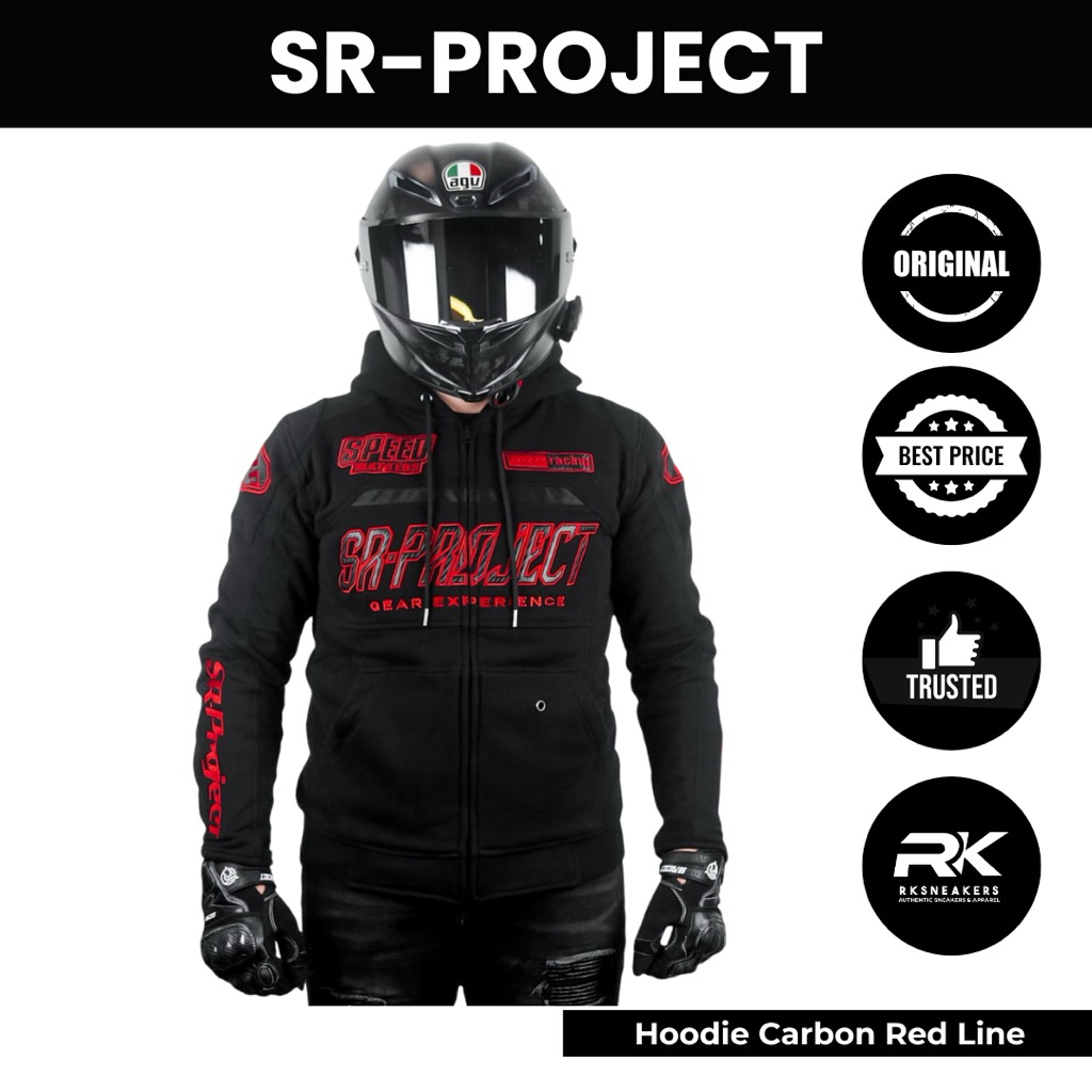 SR Project Hoodie Red Line Carbon (Full Protector) 100% Authentic