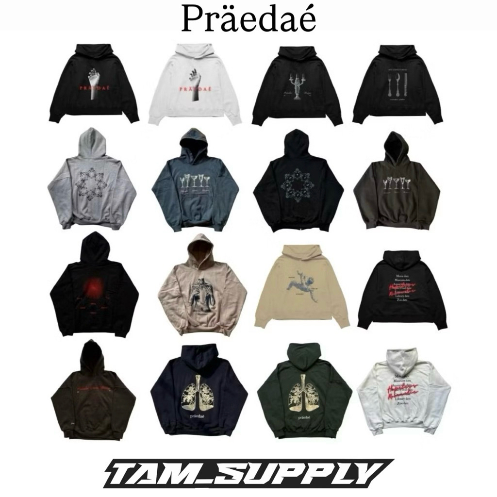 (TERMURAH ORIGINAL 100%) BOXY HOODIE PRAEDAE HOPELESS ROMANTIC HR V1 V2 KNIT PRAEDAE AURORAS KATUN U