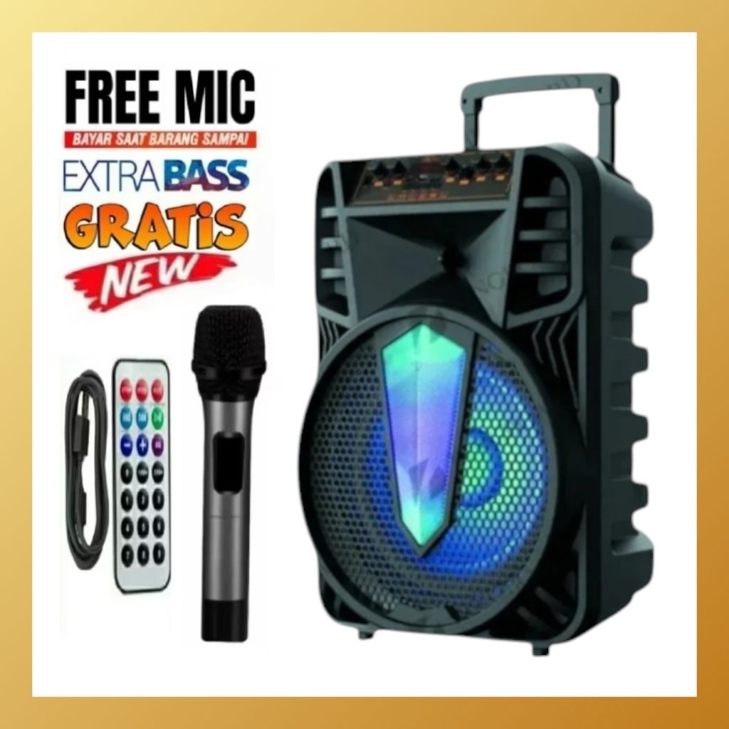 Speaker Bluetooth Karaoke Kimiso Qs-7801 Besar 8 Inchi Speaker | Kimiso Qs 7801-Speaker Bluetooth Ka