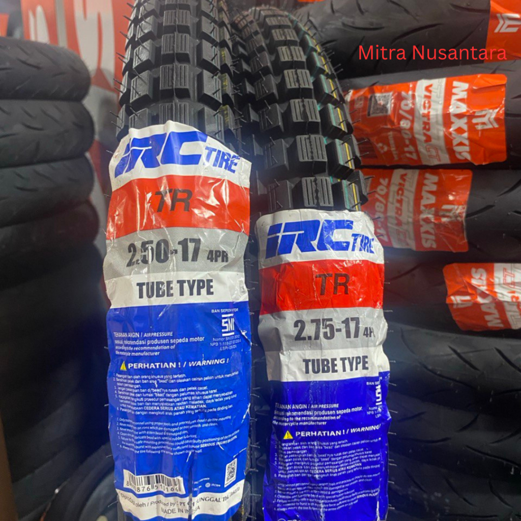 SNI Ban IRC TRAIL 250-17 / 275-17 / 300-17 Ban Trail KEMBANG TAHU Ring 17 TUBETYPE Ban Motor REVO, S