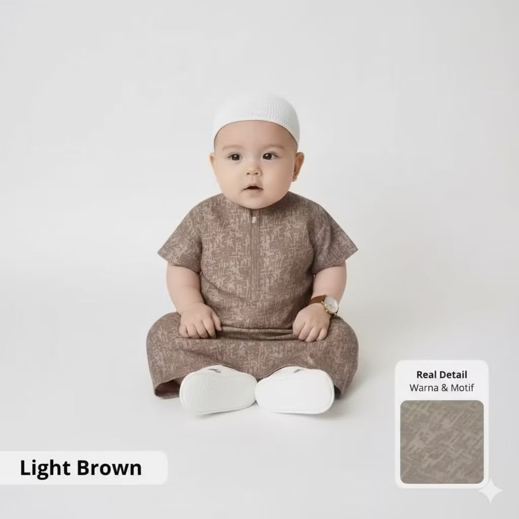 Jubah Baju Lebaran Bayi Baru Lahir Laki-Laki Cowok Newborn 0-2 Tahun Jubah bayi gamis bayi anak laki