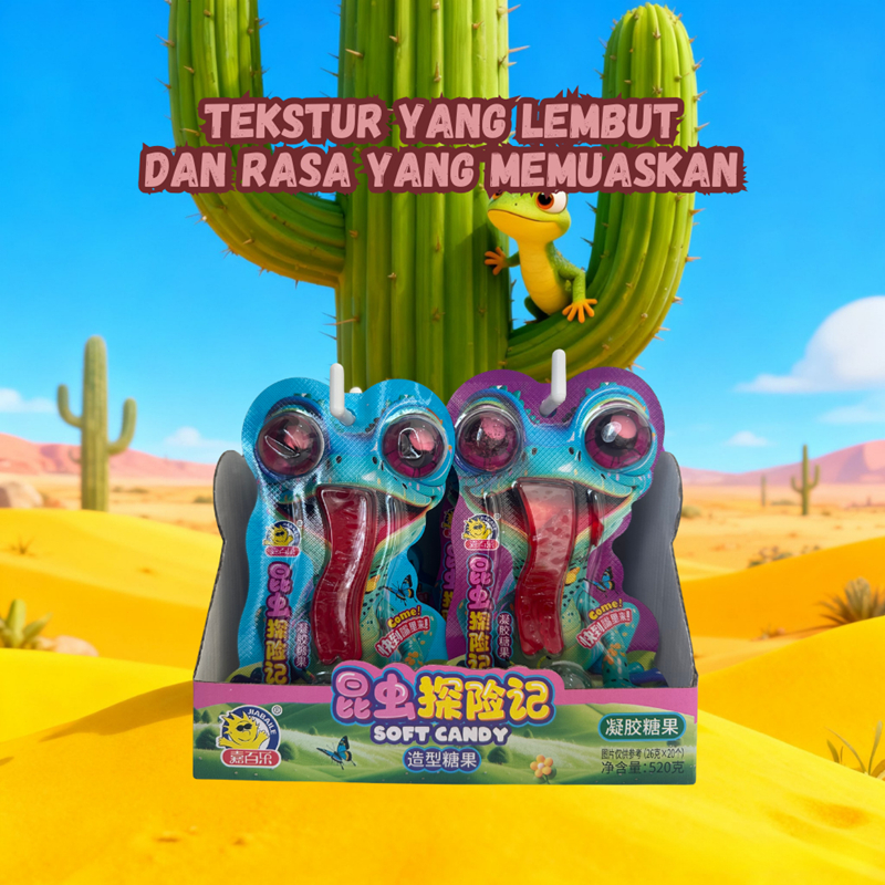 Permen Karakter Oscar, yang menonjolkan tekstur kenyal dan bentuk uniknya.