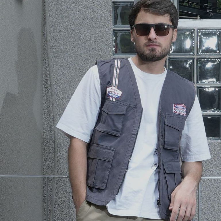 SAMASE Rompi Tactical Geo Vest L012 Tanpa Lengan Rompi Sholat Baju Fashion Muslim Pria Dewasa Ori