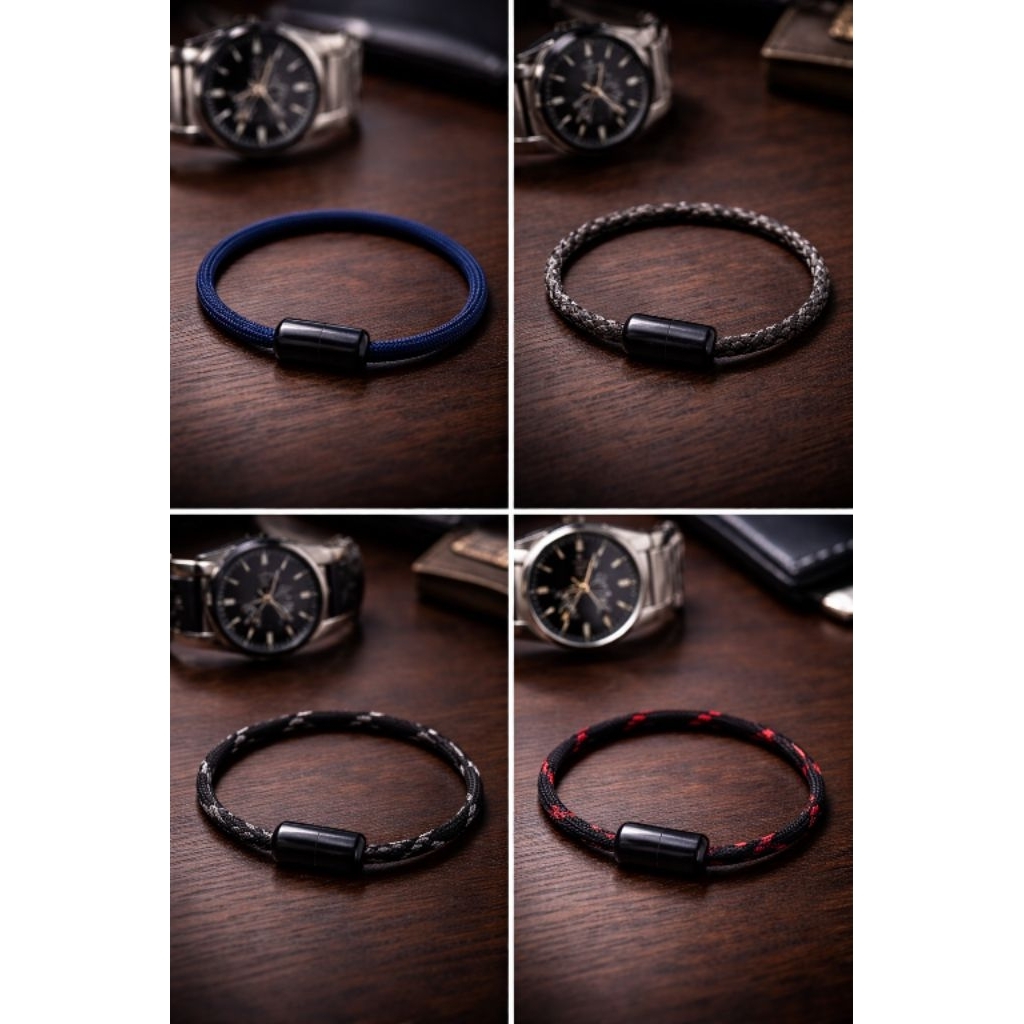 Gelang pria paracord buckle alumunium keren simpel elegan kekinian gelang couple pria wanita