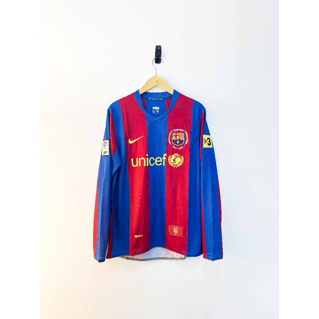 Jersey Long Sleeve Barcelona Home 2007–2008 – Size L