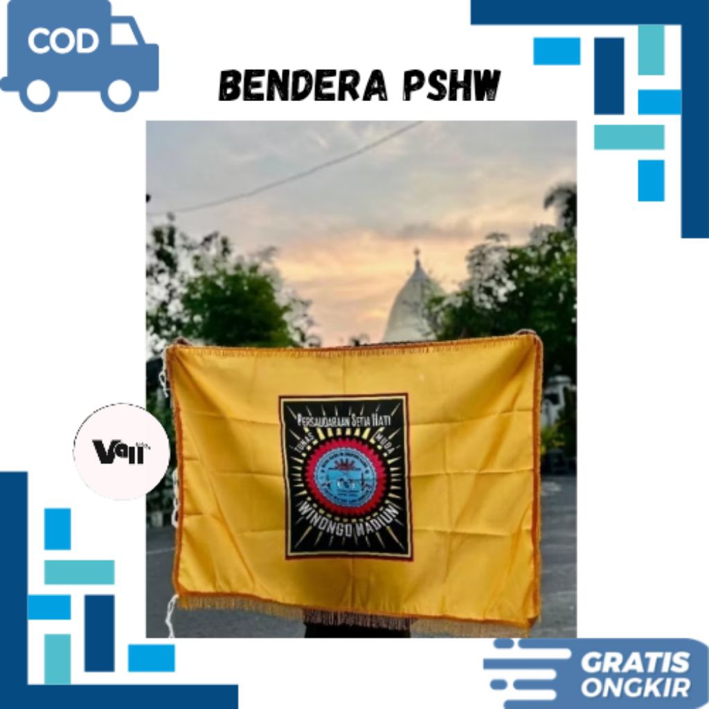 Bendera PSHW Rumbai Bendera PSHW Kuning Bendera Persaudaraan Setia Hati Winongo Madiun