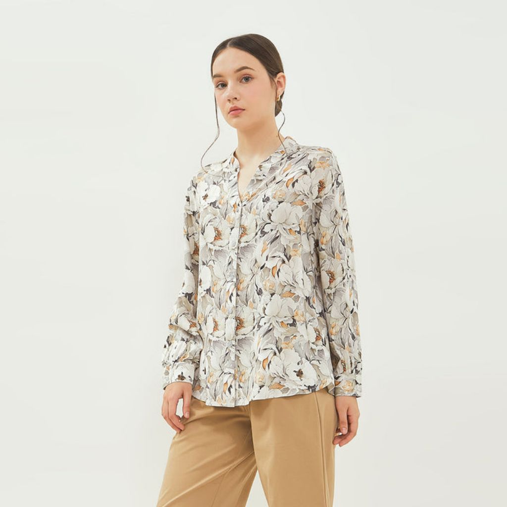 Blouse Wanita Viscose Motif Bunga SIMPLICITY