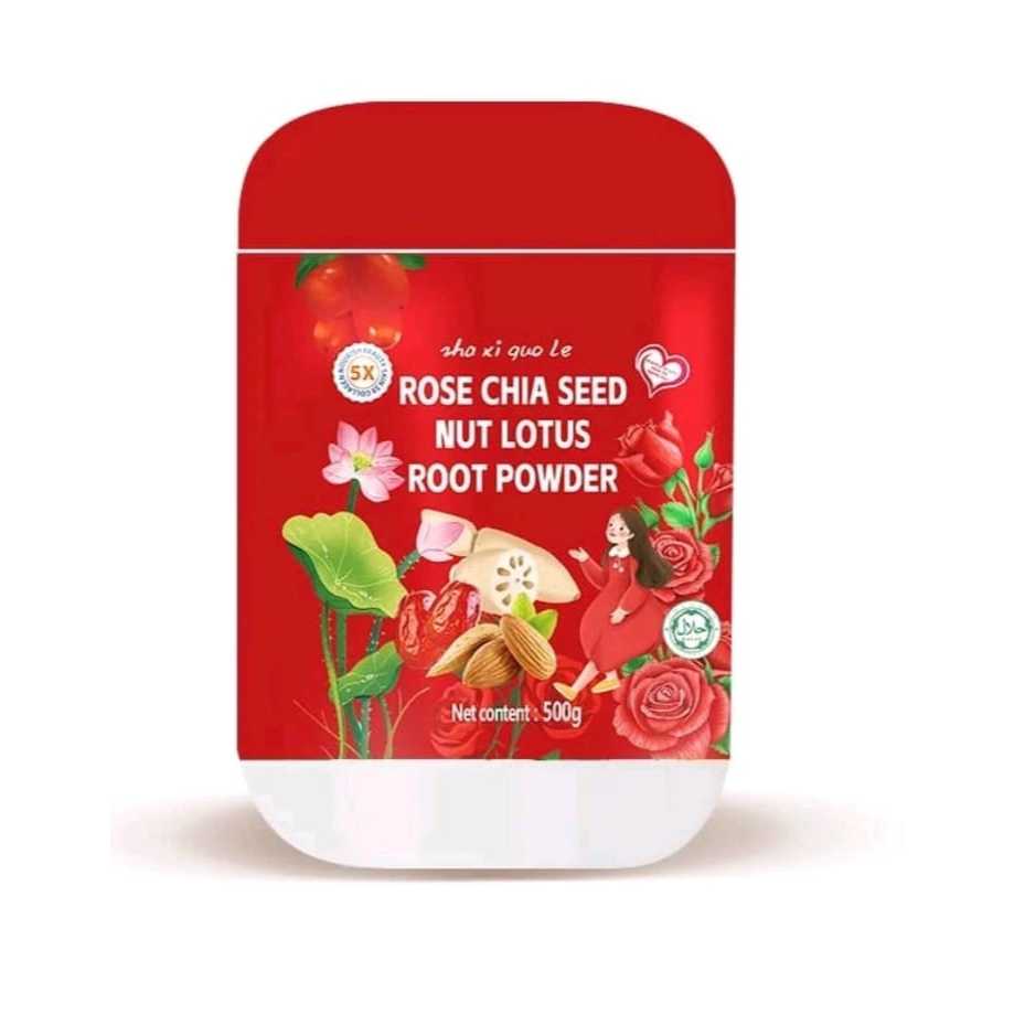 Lotus ROSE CHIA SEED NUT LOTUS ROOT POWDER halal 500g