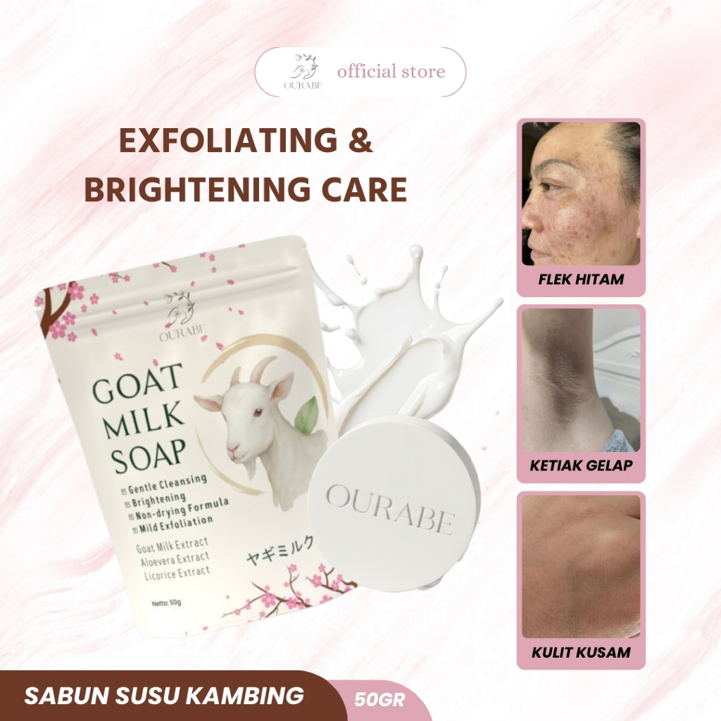 Ourabe Goat Milk Soap - Sabun Susu Kambing Brightening & Gentle Cleansing Formula Jepang