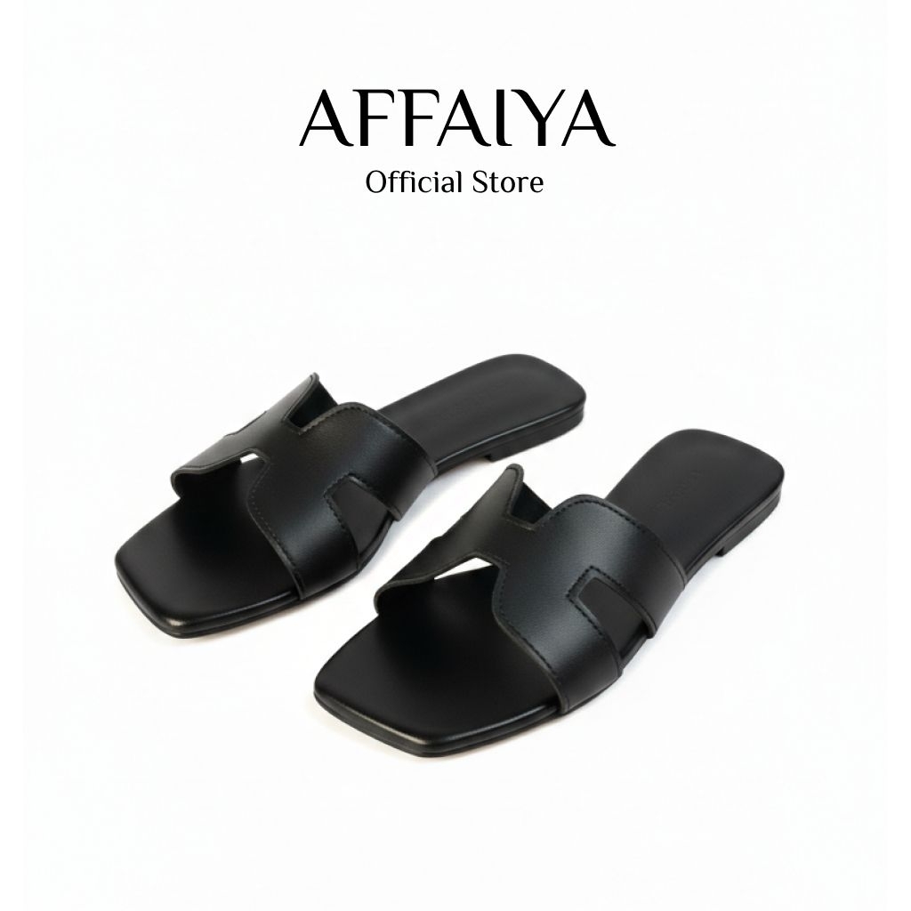 AFFAIYA | Sandal Hermes Flat Wanita Elegan Simple Bahan Premium