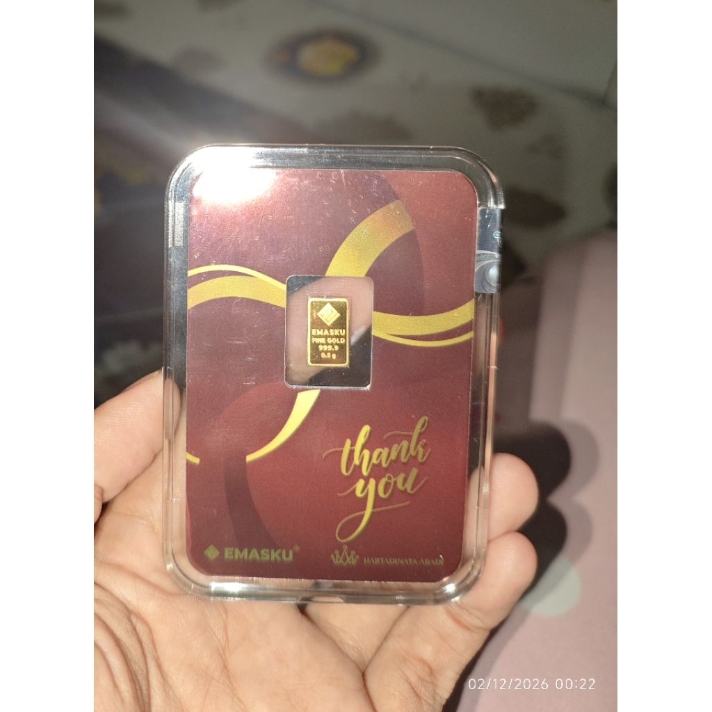Emas logam mulia Hartadinata gift thank you 0.5 gr original