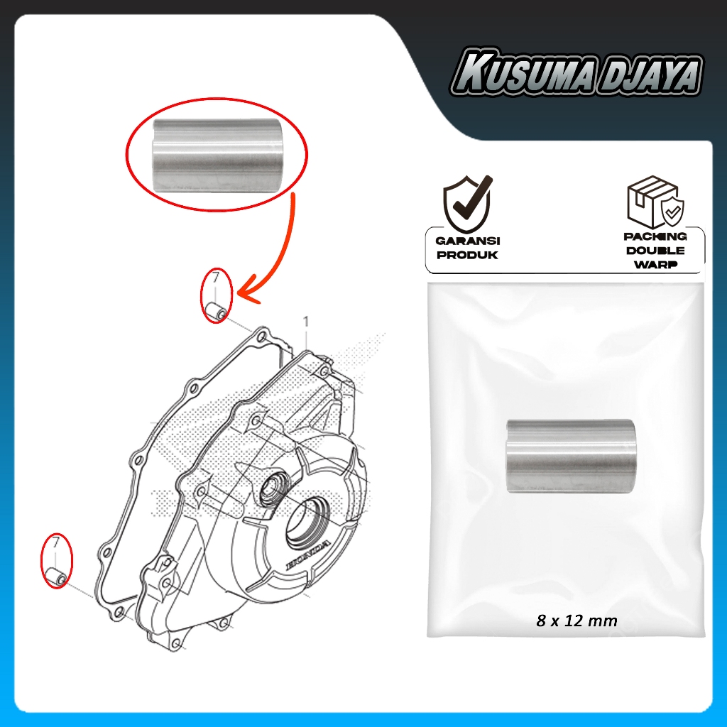 PIN DOWEL BOSH BLOK MAGNET CBR SUPRA GTR SONIC 150 SATUAN 8X12MM