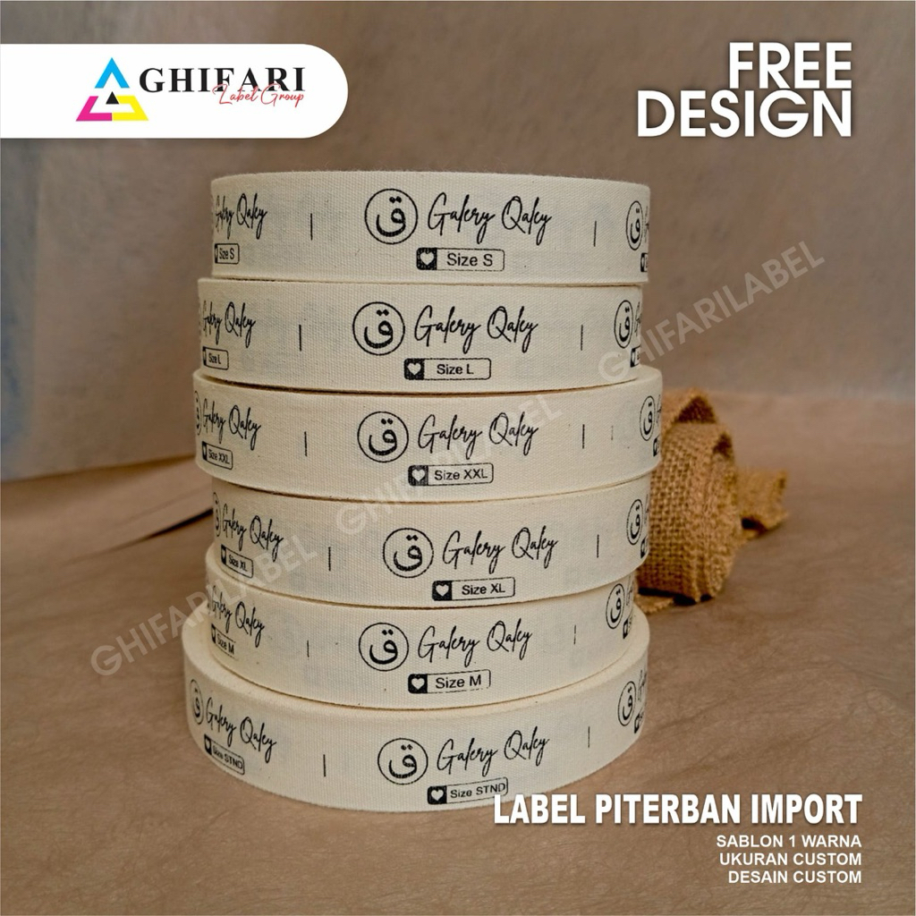 label katun 1 roll 25 meter / label hijab / label gamis / label kerudung / label merek label pita ma
