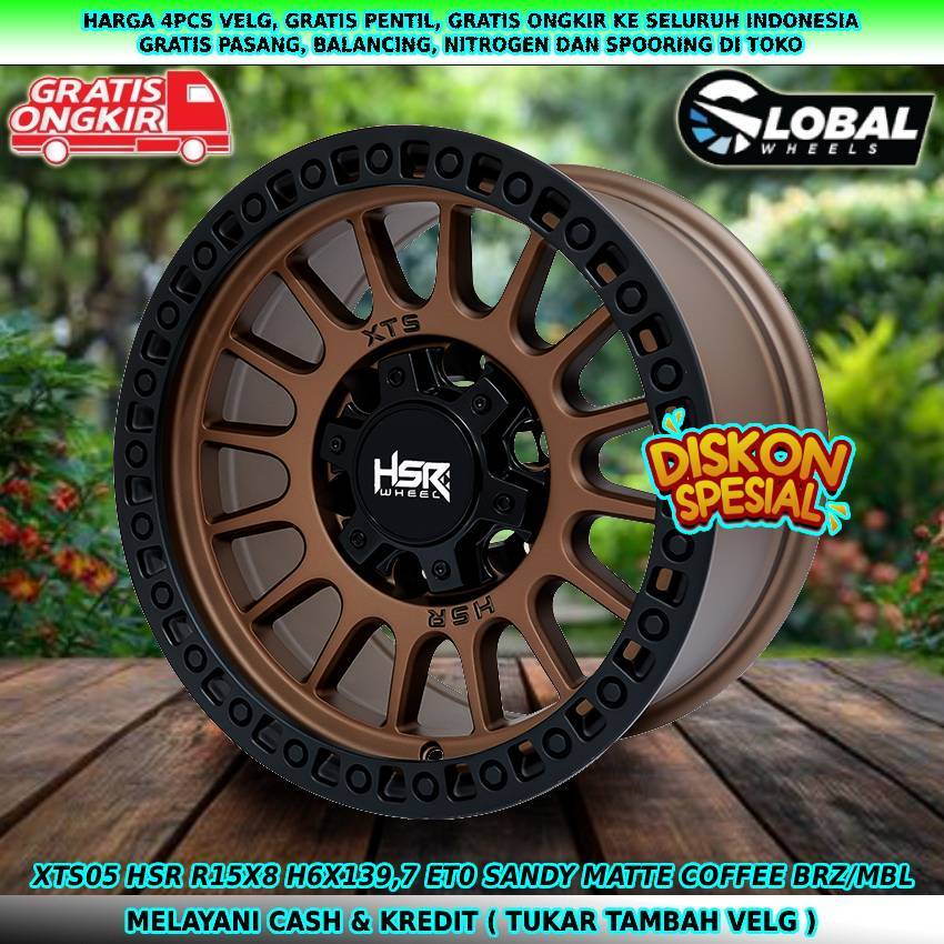 Velg off-road ring15 velg mobil Terrano| Dmax| Panther| Colorado| Blazer| dll velg hsr xts05 R15