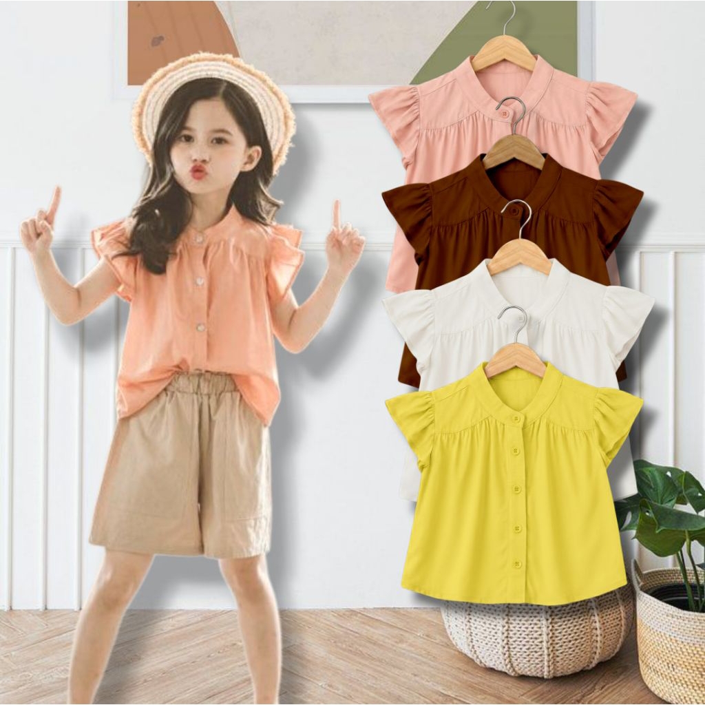 BAJU CURLY BLOUSE ANAK PEREMPUAN 1-10 Tahun | Atasan curly anak