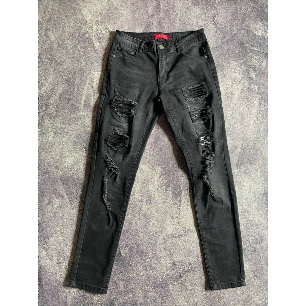 rucas season 9 grand combination leather jeans python