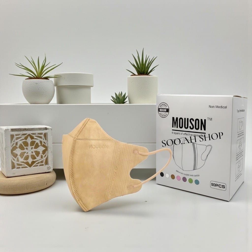 MASKER MASKER DUCKBILL MOUSON 4PLY CAPPUCINO,SHRIMPINK,PINK LADY ,GREEN NUDE EMBOS 4ply 1BOX ISI 50P