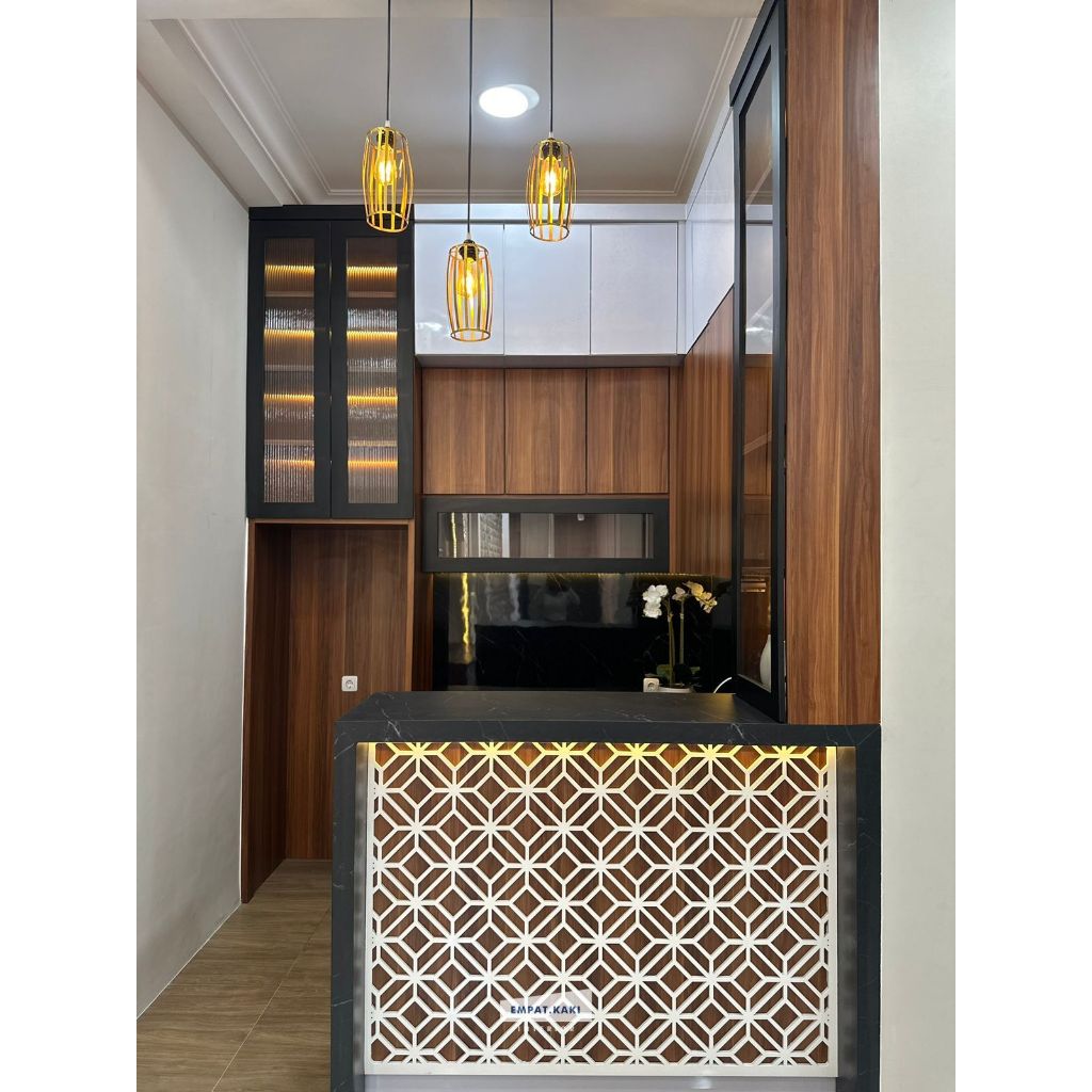 Mini Bar Kitchen Set Rak Dapur Minimalis Custom - Amber Oak