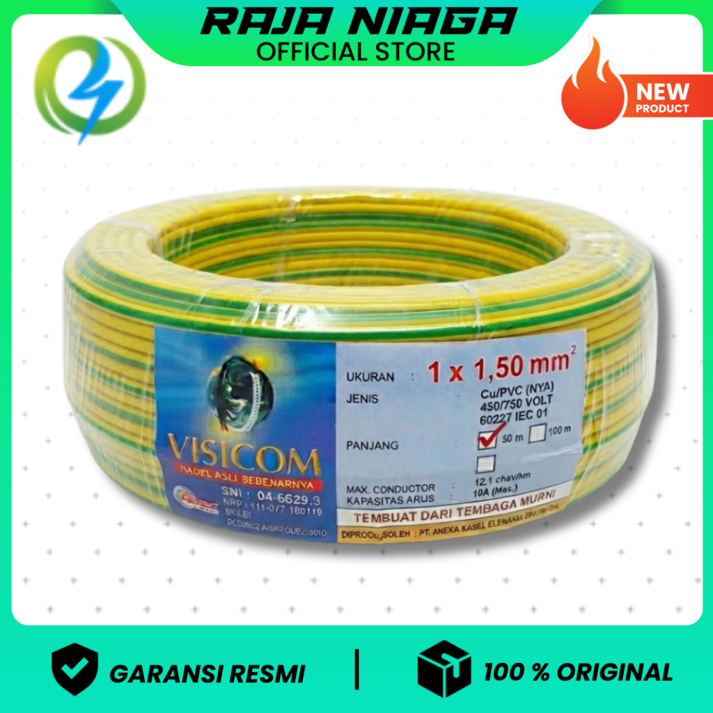KABEL NYA 1.5 VISICOM KUNING 50 METER