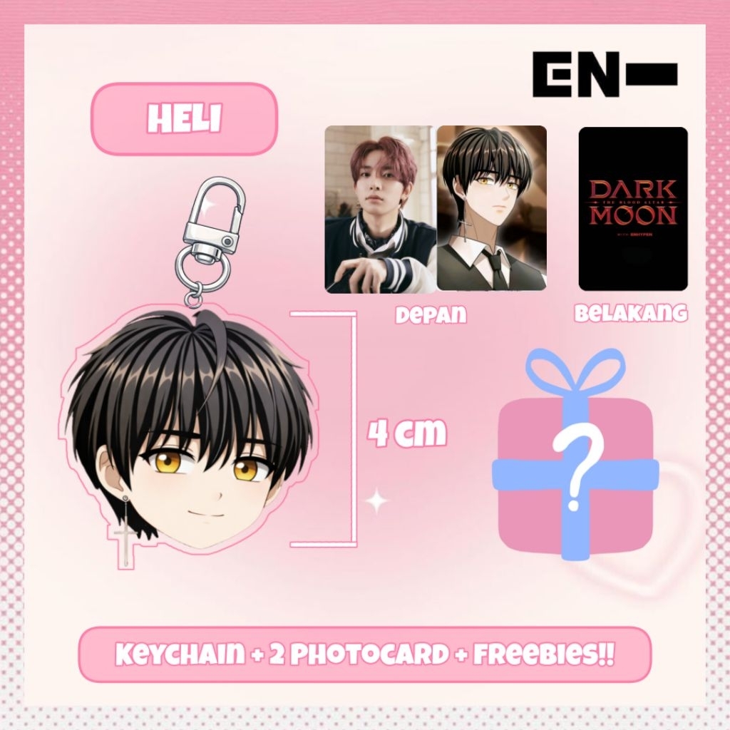 [EXTRA FREEBIES] KEYCHAIN ENHYPEN | GANTUNGAN KUNCI AKRILIK | CHIBI | DARK MOON | FANKIT ENHYPEN | J