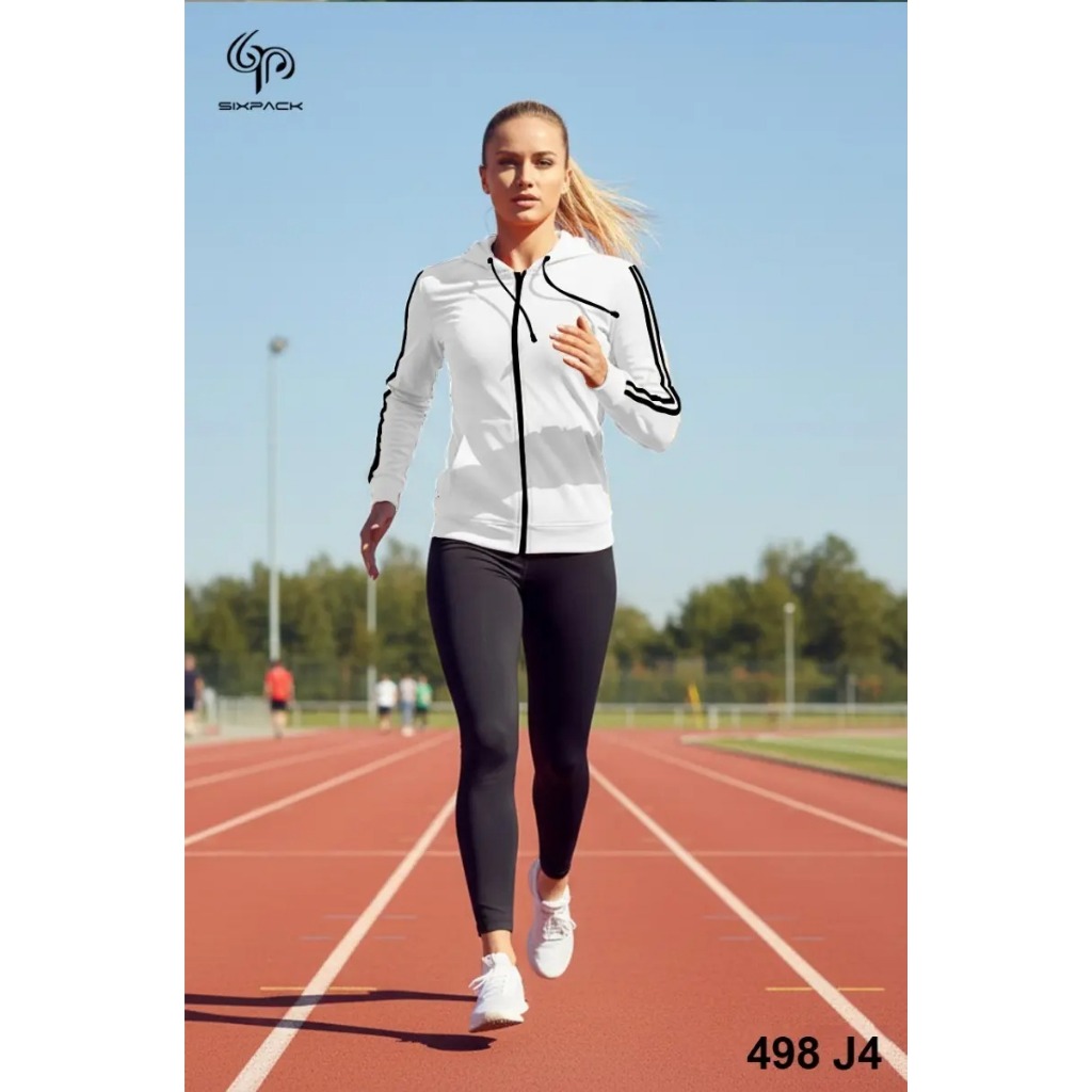 Jaket Wanita Olahraga List Running Gym Fitness Aerobic By Sixpack Kode J4