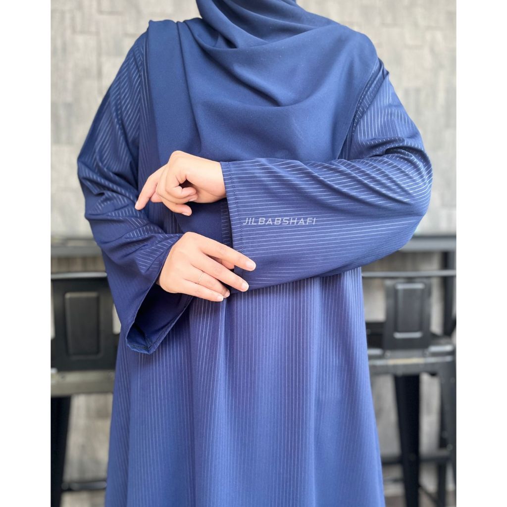 ABASI ABAYA SALUR STRIPE ABAYA BASIC MOTIF GARIS ABAYA MUSANA