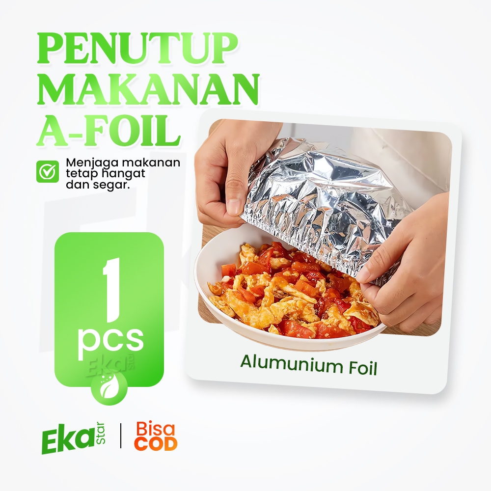 Penutup Makanan Aluminium Foil Premium Diameter 20cm Elastis Mangkuk Kotak Bekal Bulat Persegi