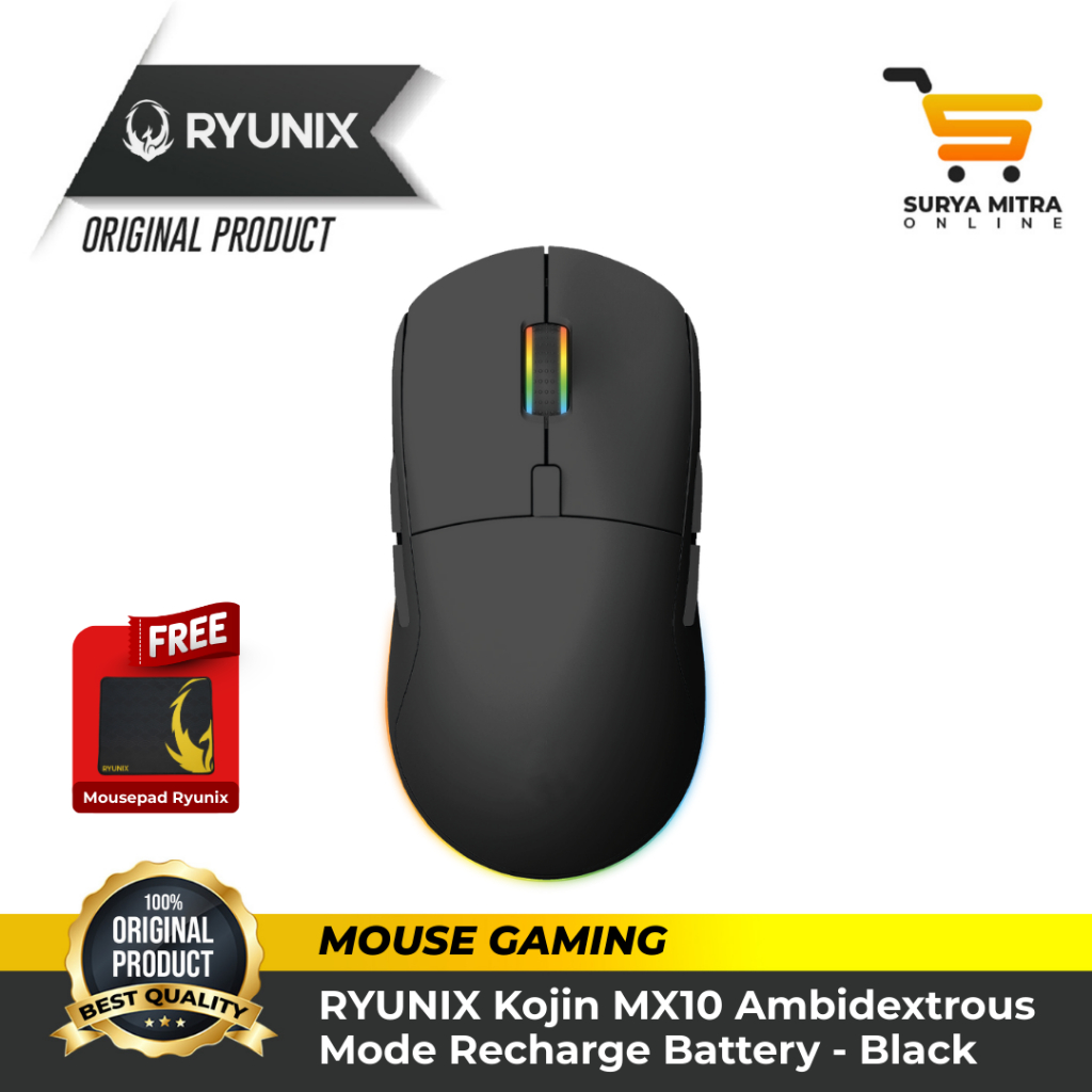 Sades Ryunix Kojin MX10 MX-10 Mouse Gaming Wireless Bluetooth Triple Mode Ambidextrous