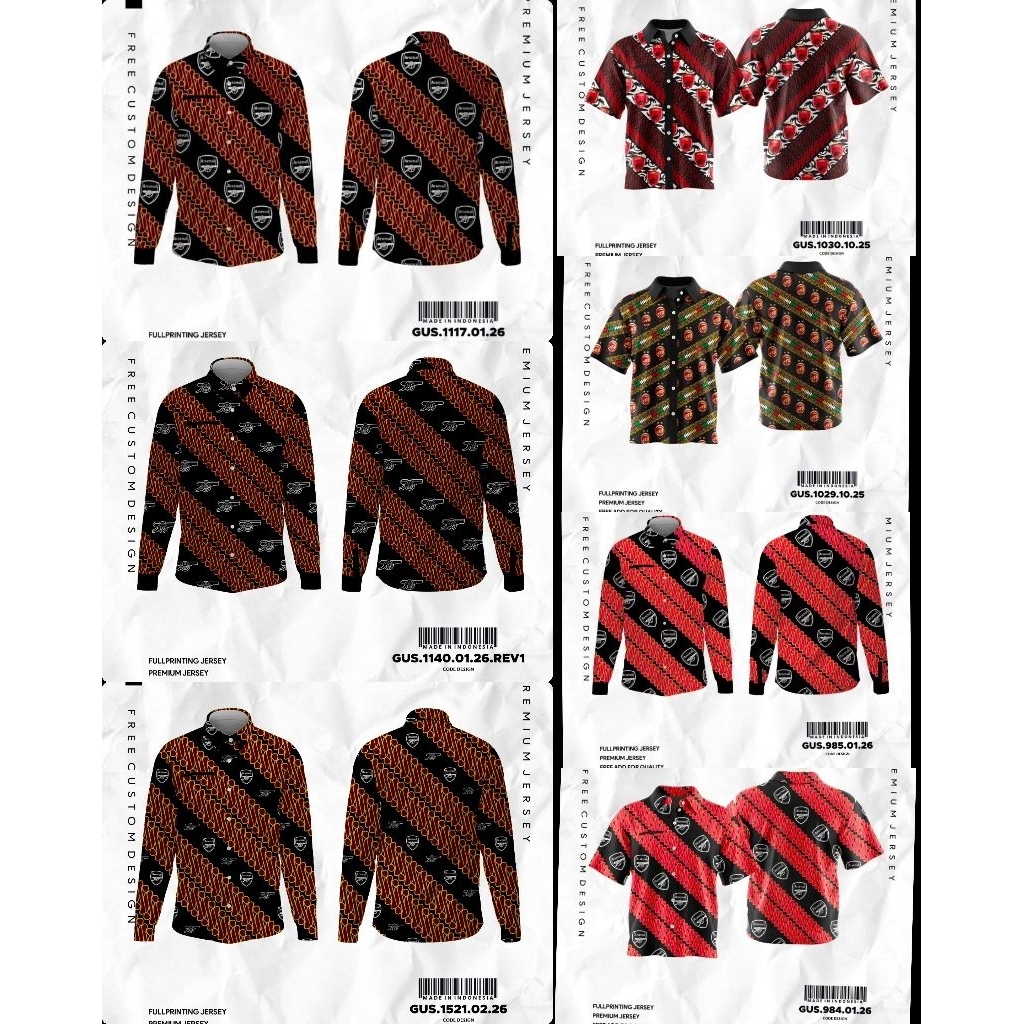 Batik PSM Makassar Printing/Kemeja Batik Sriwijaya FC/Batik Sfc/Batik Arsenall