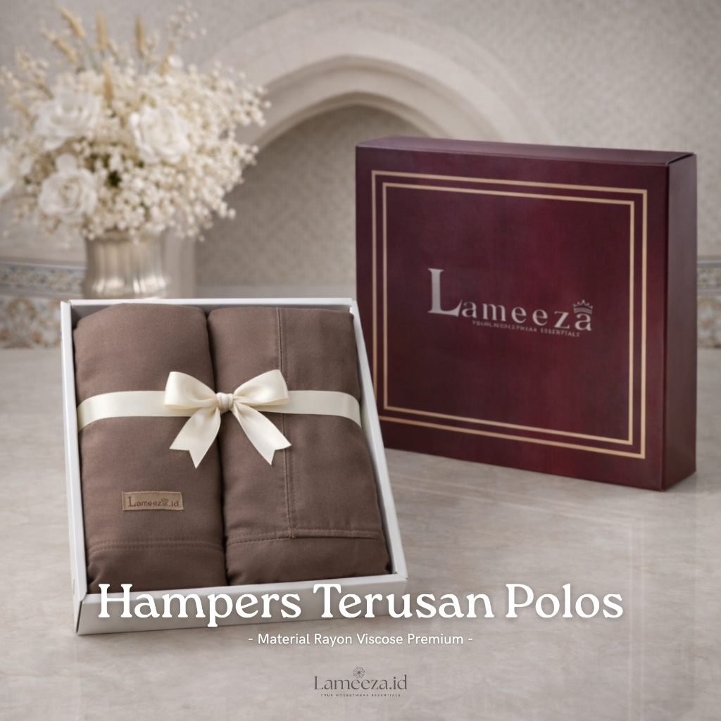 Hampers Mukena Dewasa Terusan Polos Premium By LAMEEZA Bahan Rayon Viscose Premium Mukenah Jumbo