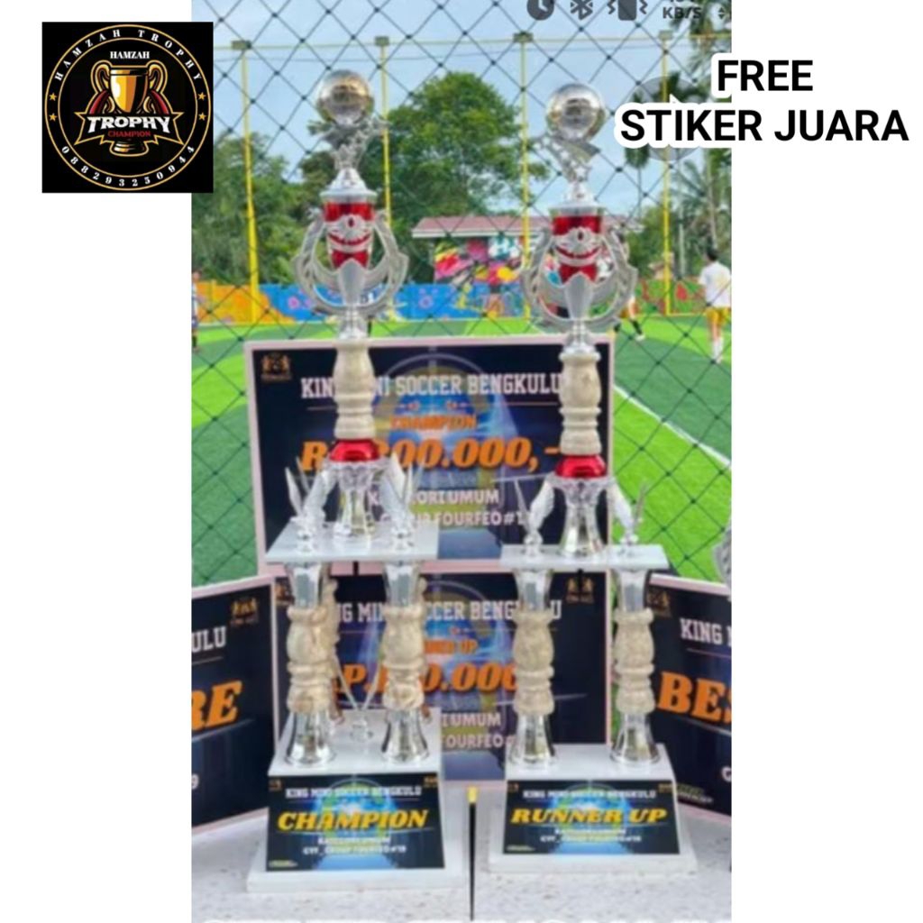 trophy piala 1set kaki 4,2 juara 1,2 tinggi 1meter,95cm
