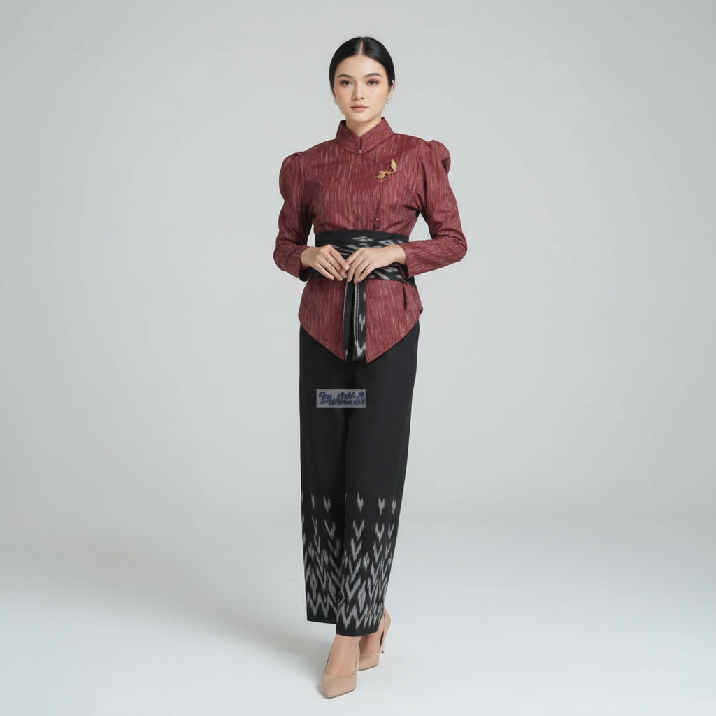 Set kebaya janggan celana kulot batik etnik seragam pesta kondangan acara formal premium