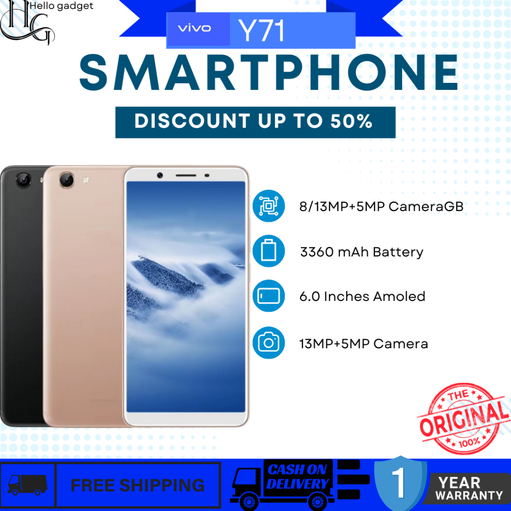Hp vivo  Y71 RAM 6/128 GB GARANSI 1 TAHUN TERLARIS DAN TERMURAH