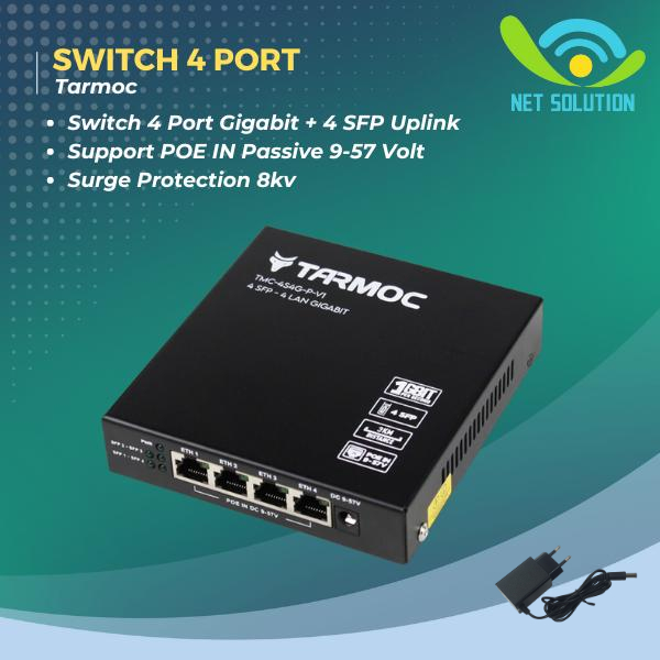 Switch 4 Port Gigabit + 4 SFP Uplink POE | Switch Hub 4 Port Unmanaged