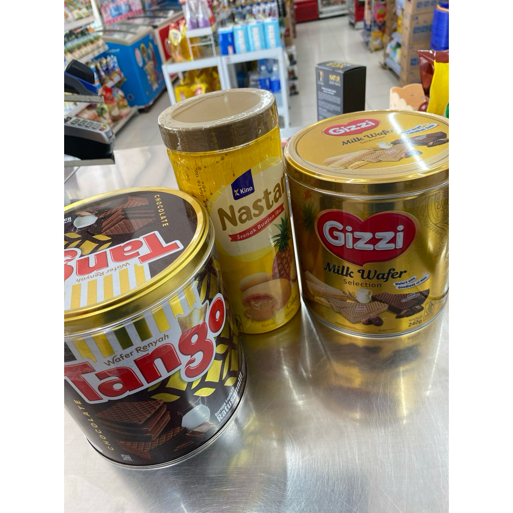 1paket dapat 3 produk tango coklat kino nastar gizzi wafer