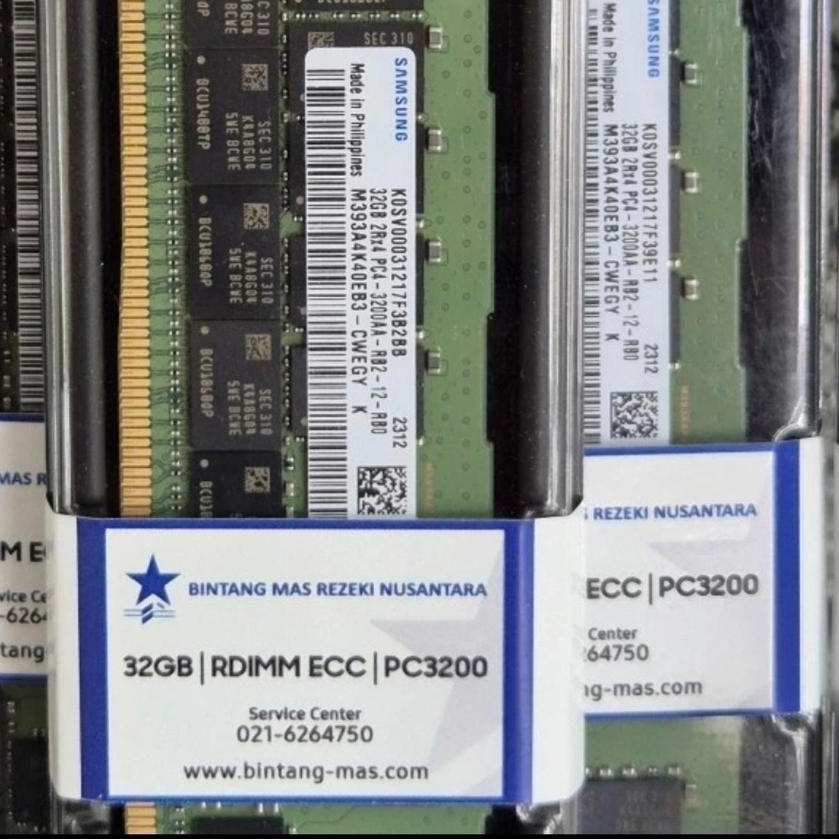 Server Ram Samsung ECC Register DDR4 32GB 16GB 3200mhz - Rdimm DDR4 3200Mhz 32GB 16GB