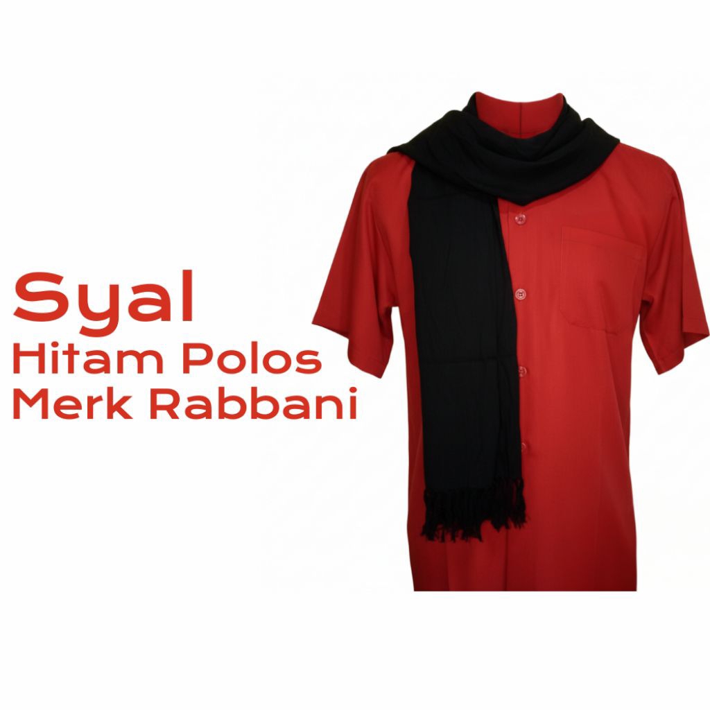 Kain Sorban Rida Hitam Polos Panjang