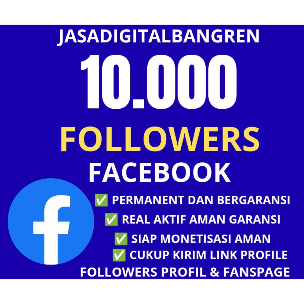FOLLOWERS FACEBOOK PERMANENT PROFIL DAN FANSPAGE