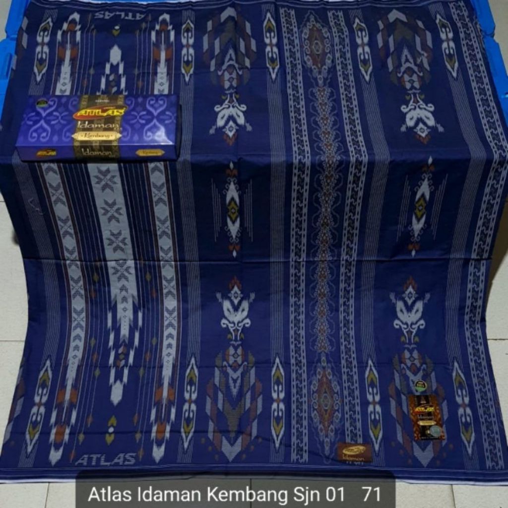 SARUNG ATLAS HARMONI IDAMAN PRIA DEWASA SERIAN WARNA BIRU COKLAT MERAH MOTIF BHS ROYAY BATIK JAWA TE